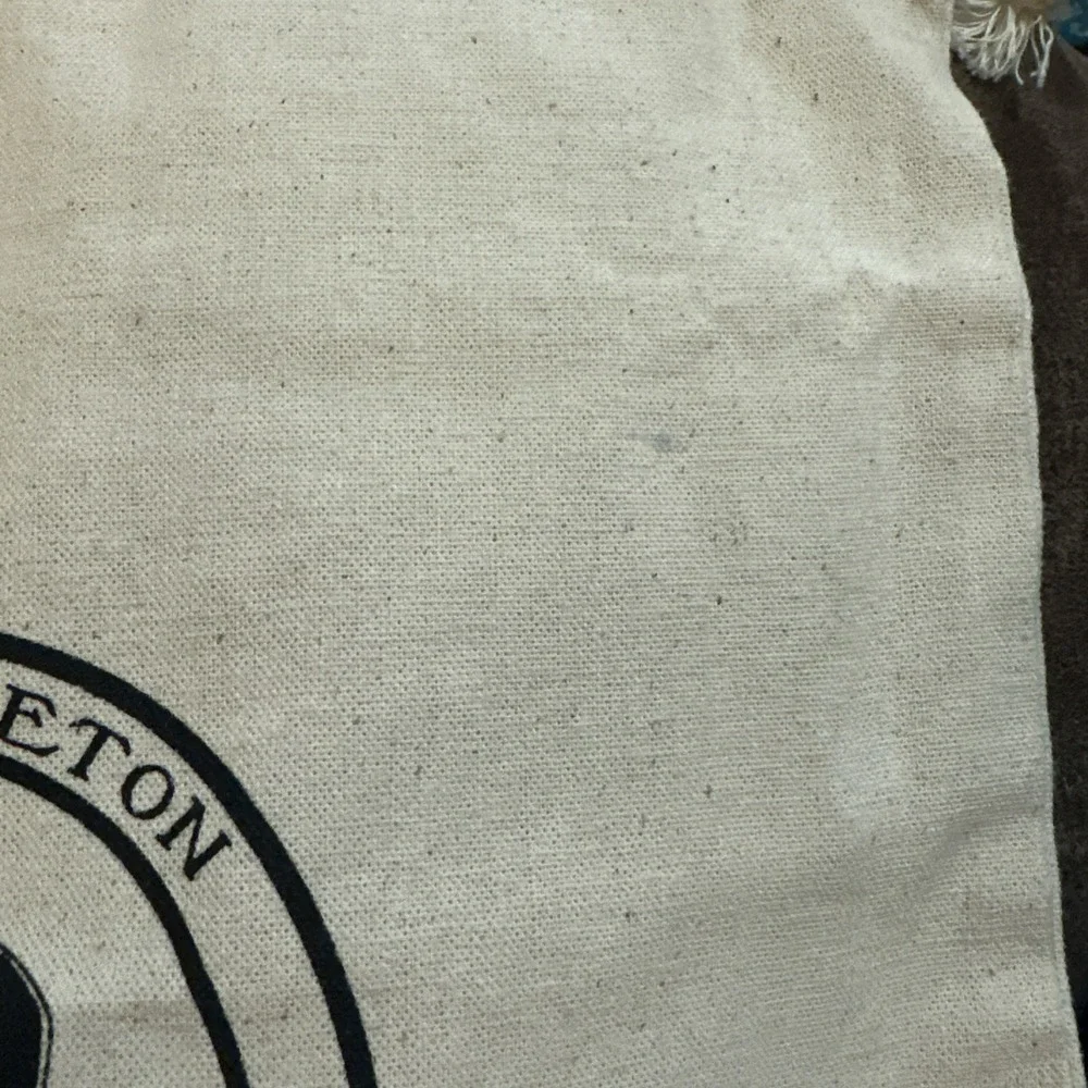 Col. Littleton Canvas Drawstring Dust Bag Made in USA Storage Pouch Logo‎ Beige